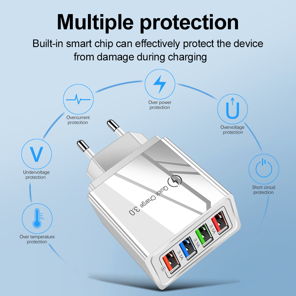 Cargador USB Quick Charge 3.0 de 4 Puertos — imagen de producto 4