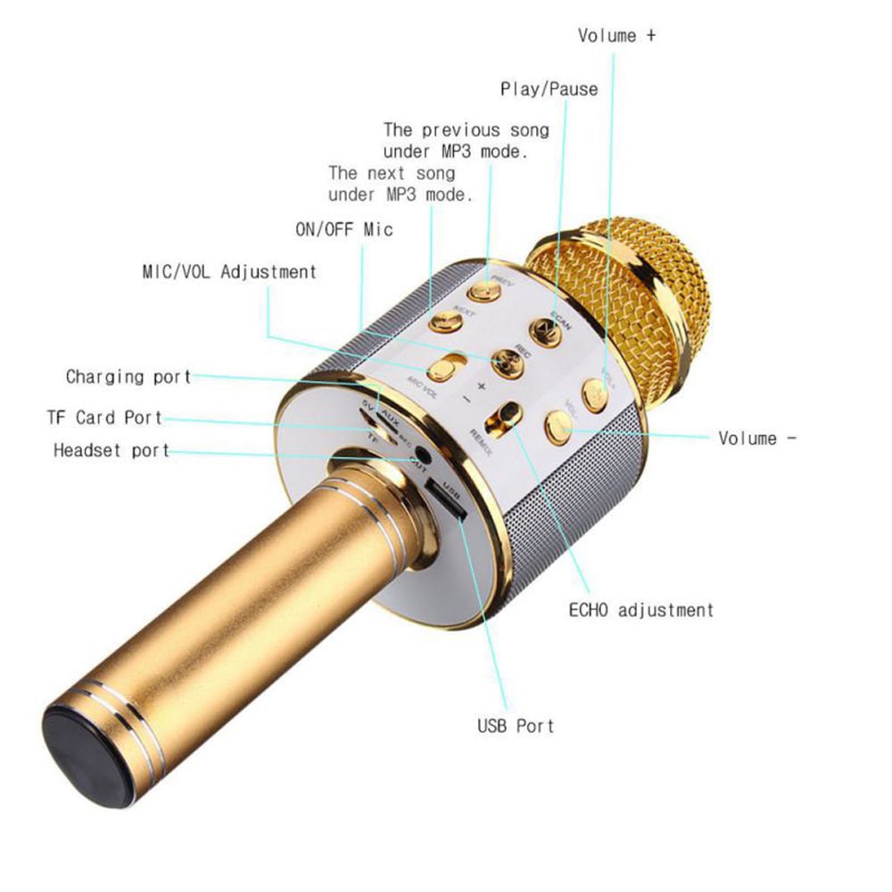 Micrófono Karaoke Bluetooth Portátil con Parlante — imagen de producto 3
